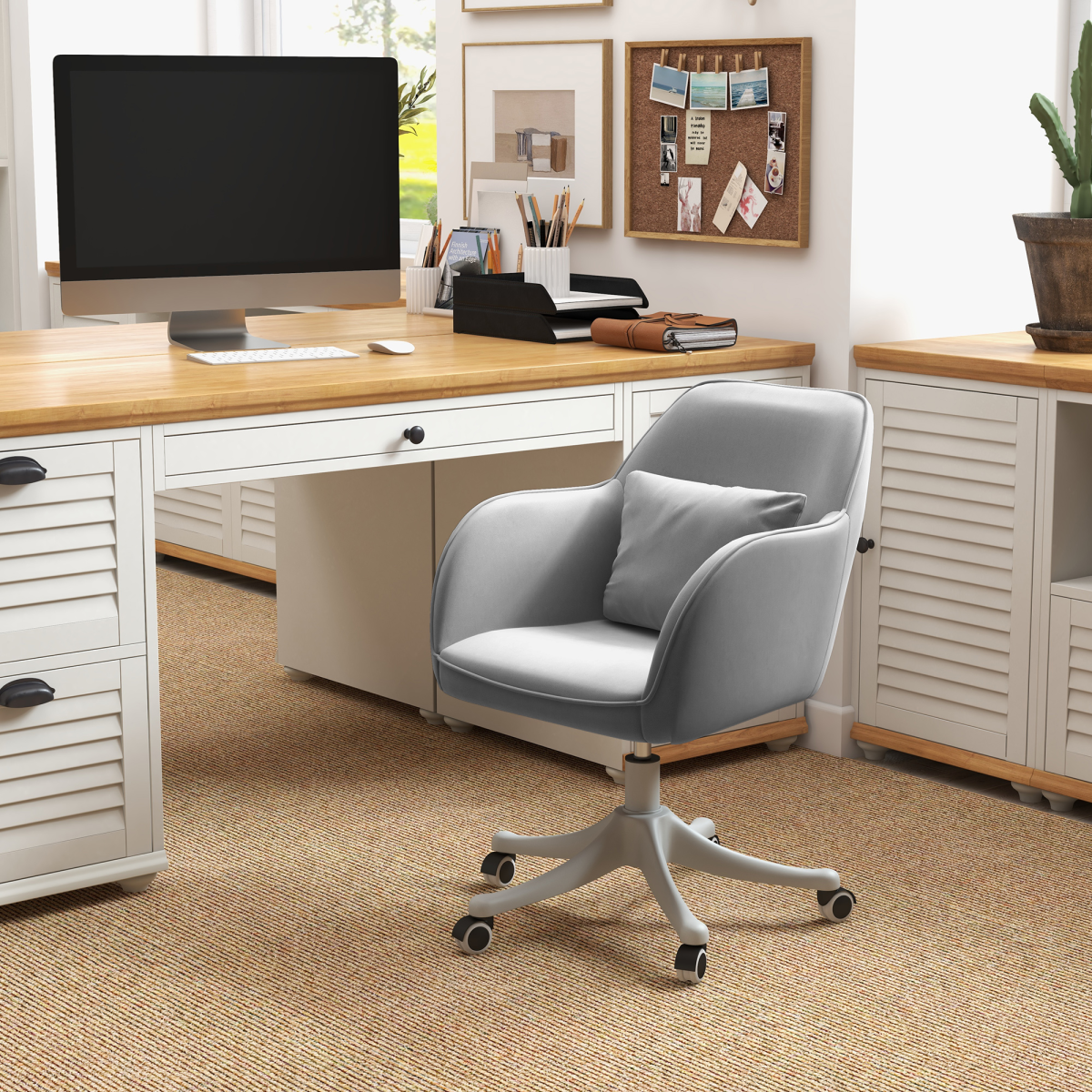 Velvet USB Massage Office Chair