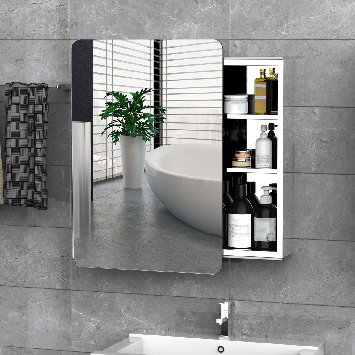 On-Wall Mounted Bathroom Storage Cabinet