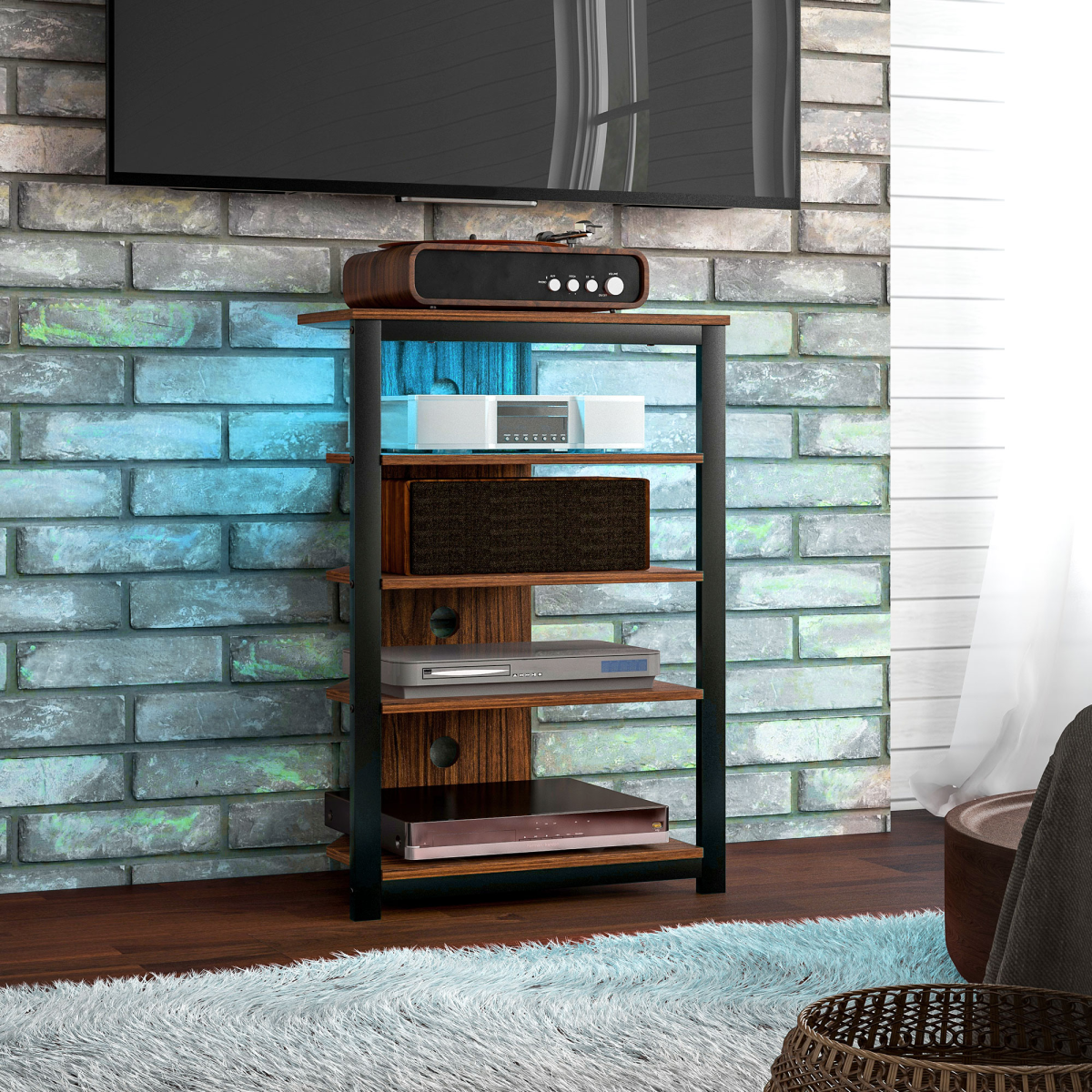 RGB LED Corner TV Unit