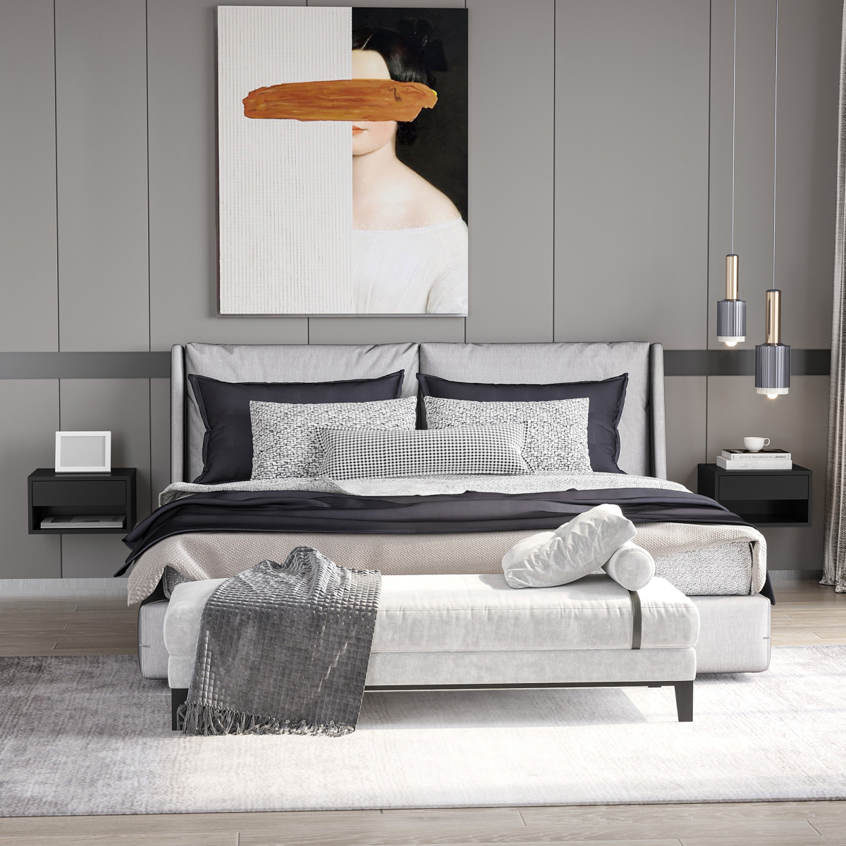 Set of 2 Floating Bedside Tables