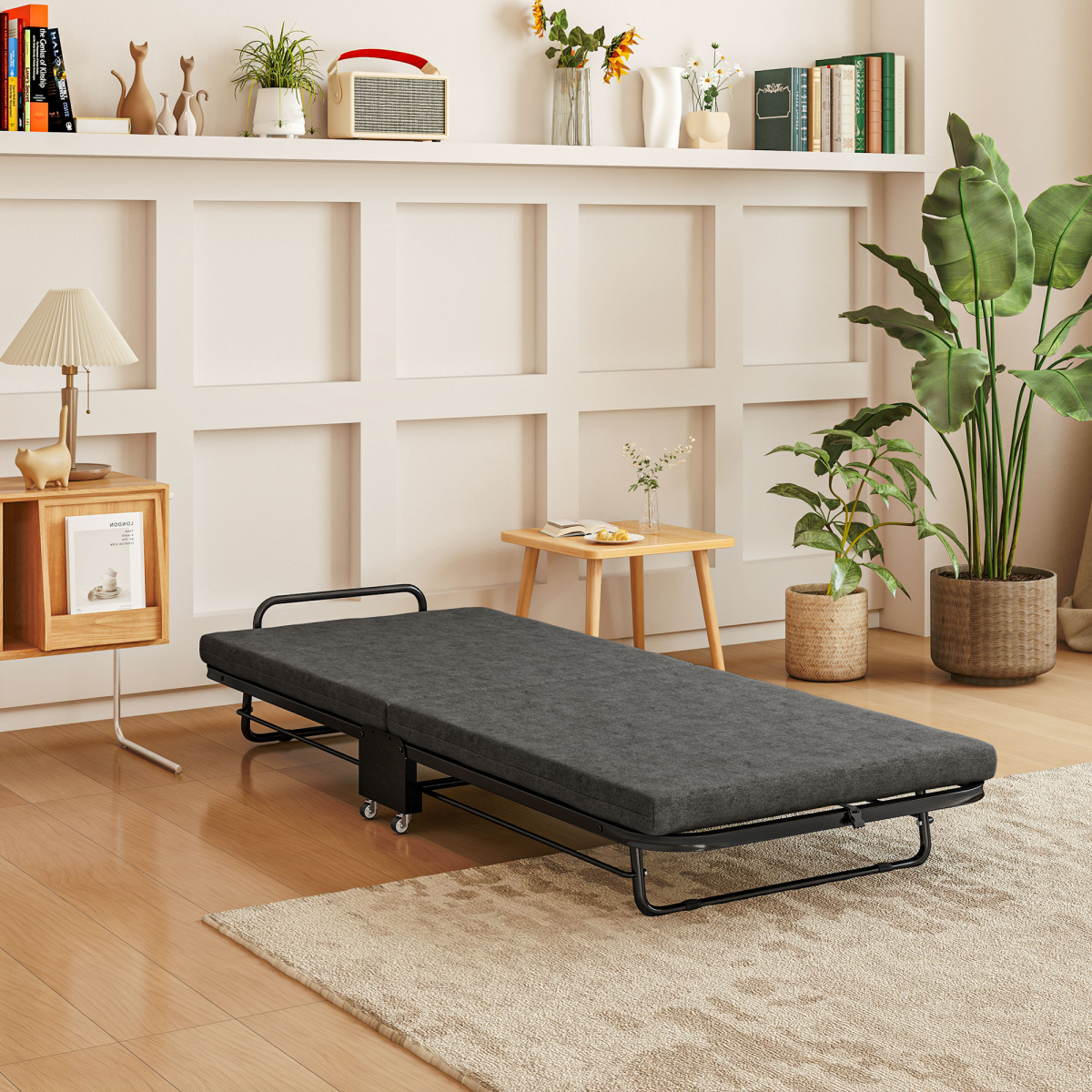 Folding Bed with Adjustable Backrest