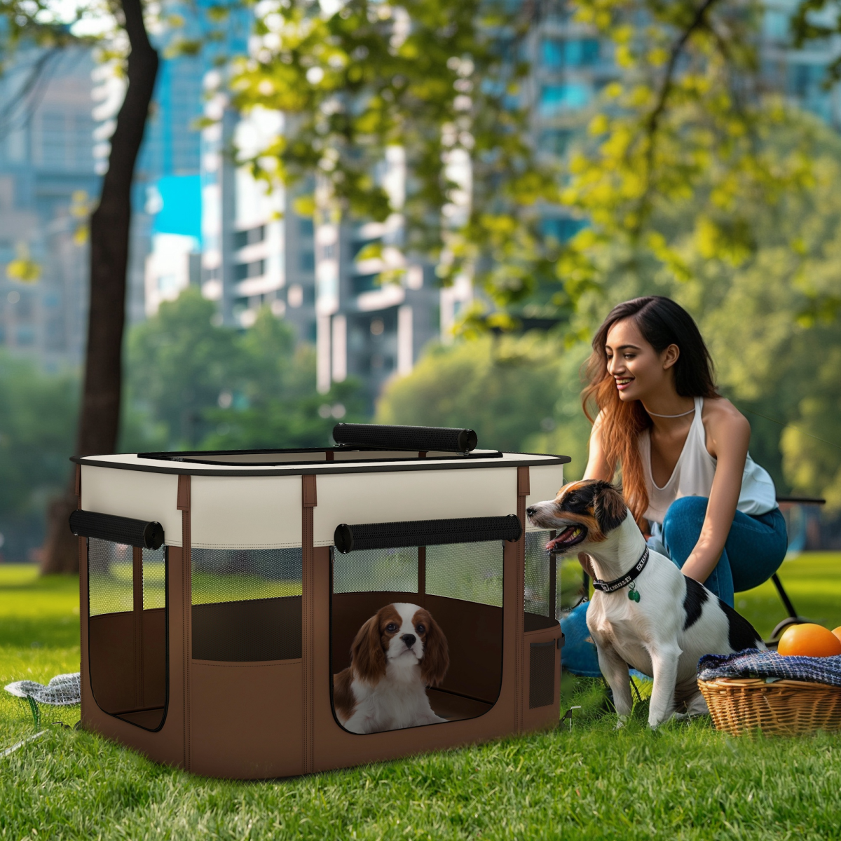 Foldable Pet Playpen Carrier