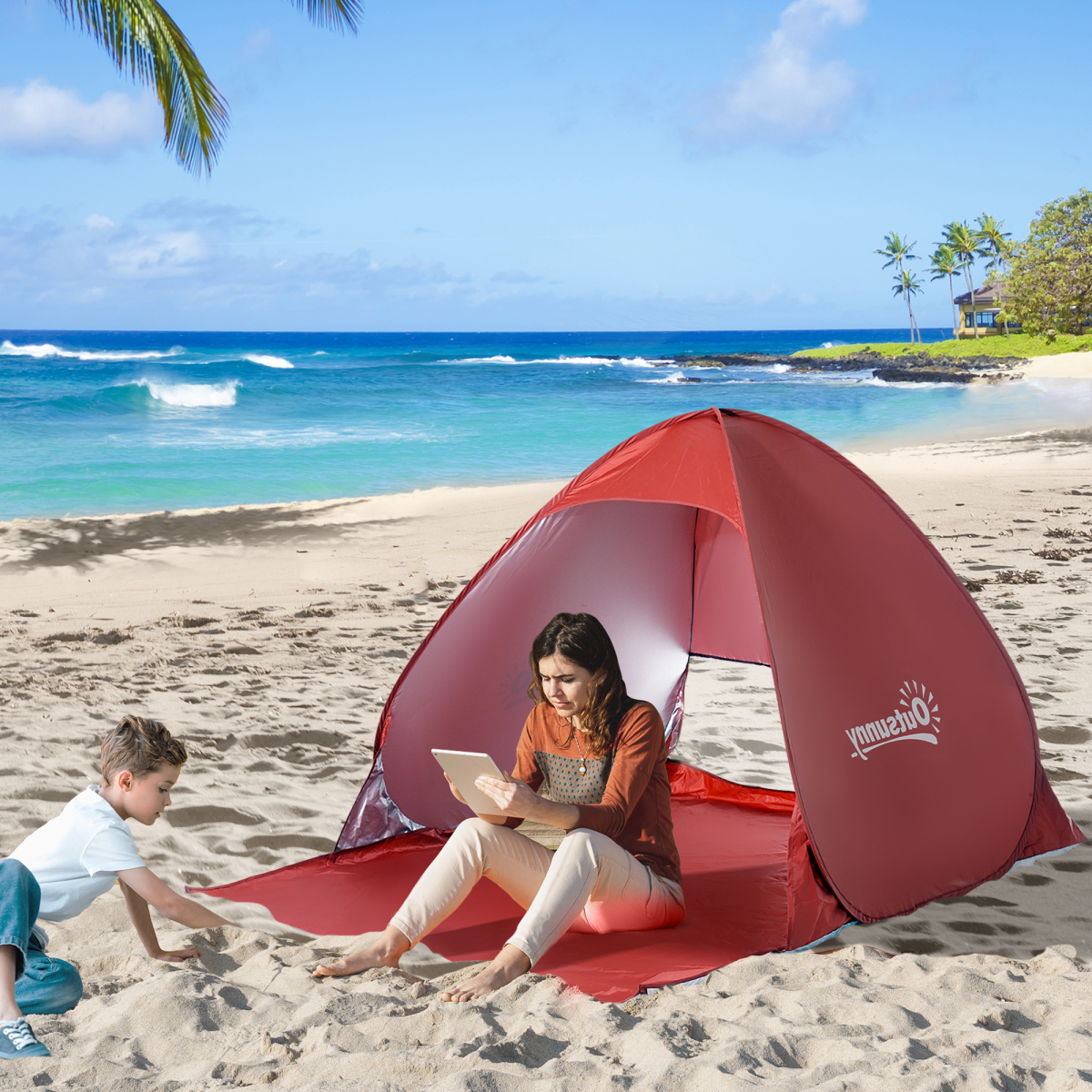 Pop-Up Beach Tent – 2–3 Person Shelter with Window & Carry Bag