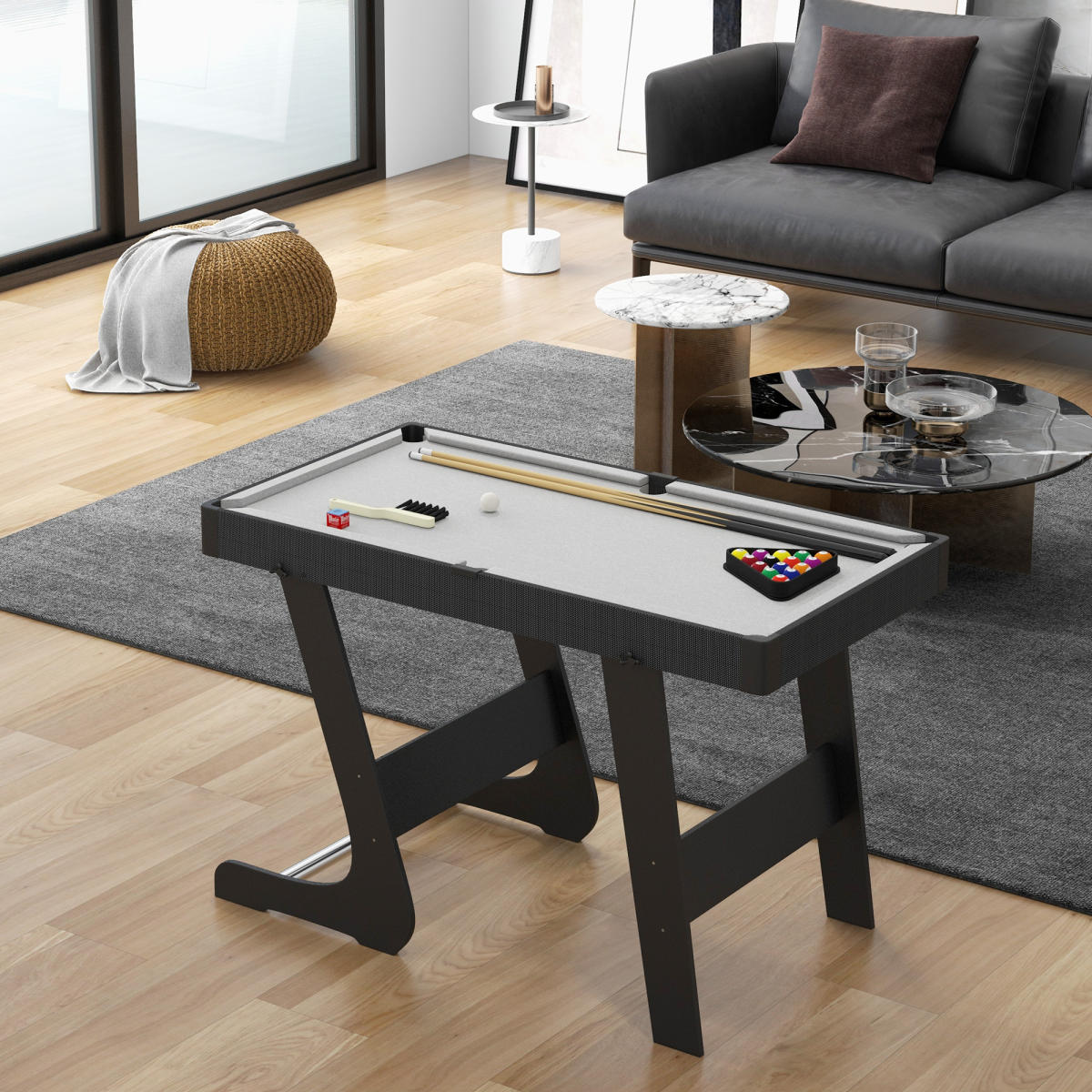 3.5ft Folding Billiard Table Set – Complete with Cues, Balls & Accessories