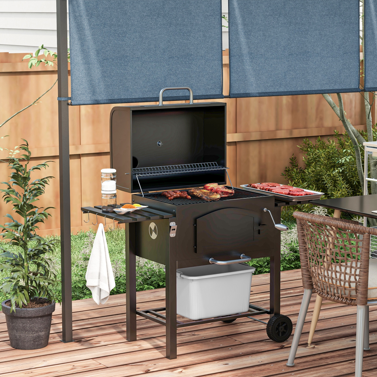 3-in-1 Charcoal BBQ Grill