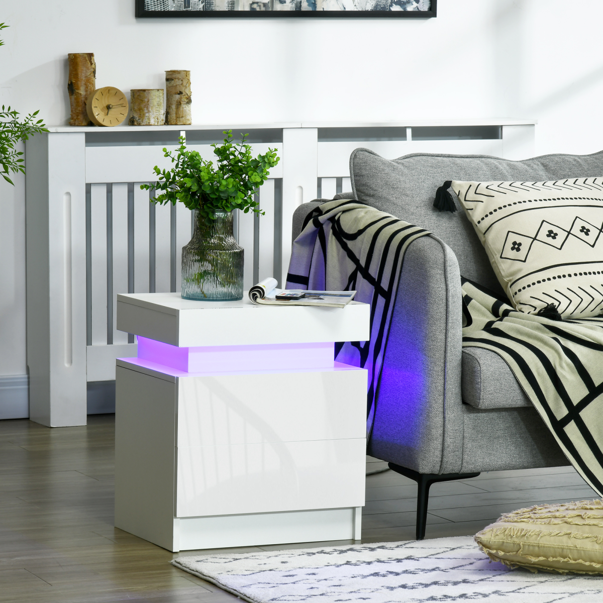 LED Bedside Table with Storage