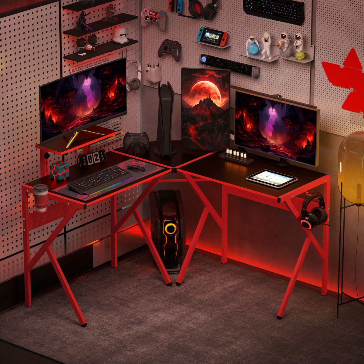 Gaming Desk Workstations Monitor Stand