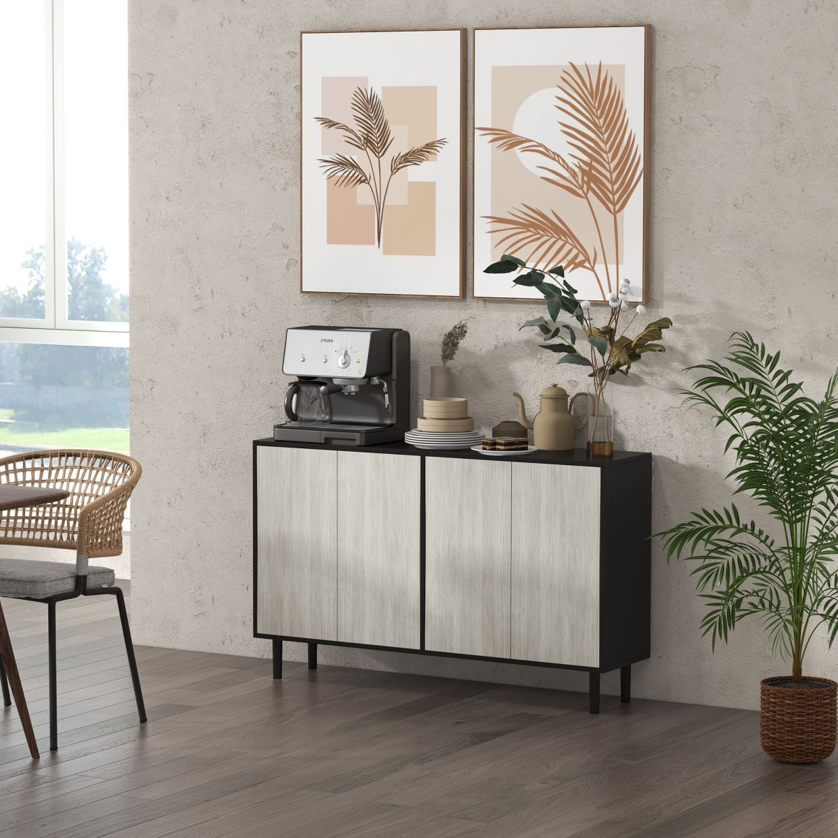 2-Door Push-Open Storage Cabinet