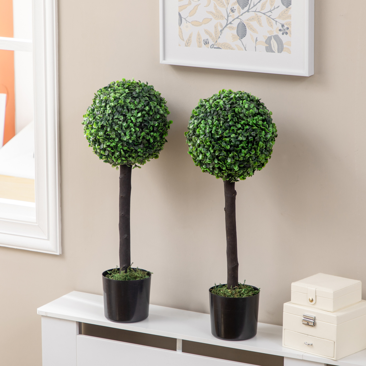 Set of 2 Potted Artificial Plants