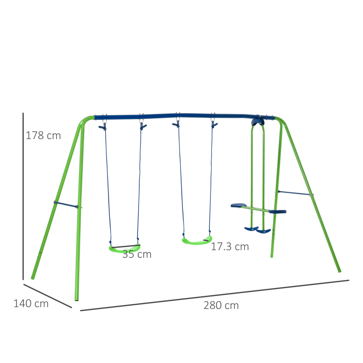 Double Swing Set with Seat Glider