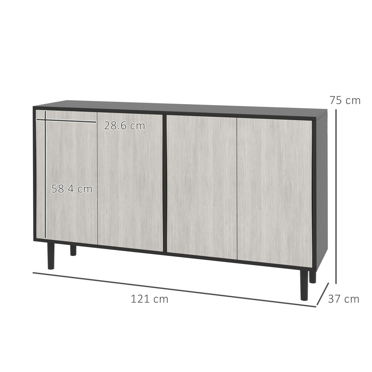 2-Door Push-Open Storage Cabinet