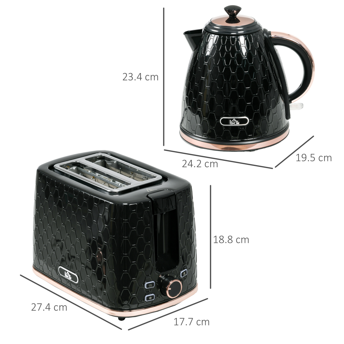 1.7L Fast-Boil Kettle + 2-Slice Toaster Set