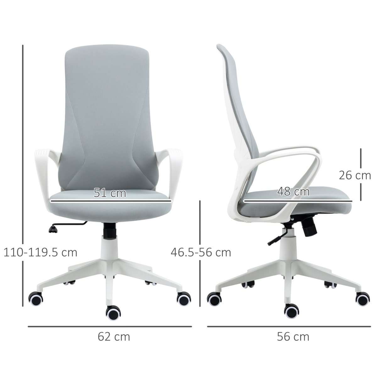 Ergonomic Padded Office Chair with Adjustable Height & Tilt