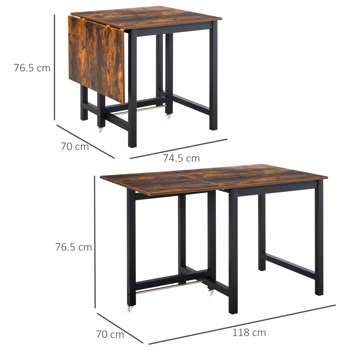 Drop Leaf Foldable Dining Table