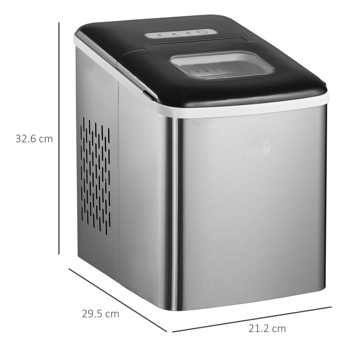 Compact Countertop Ice Maker – 12kg/24hr Output, Self-Cleaning Scoop Included