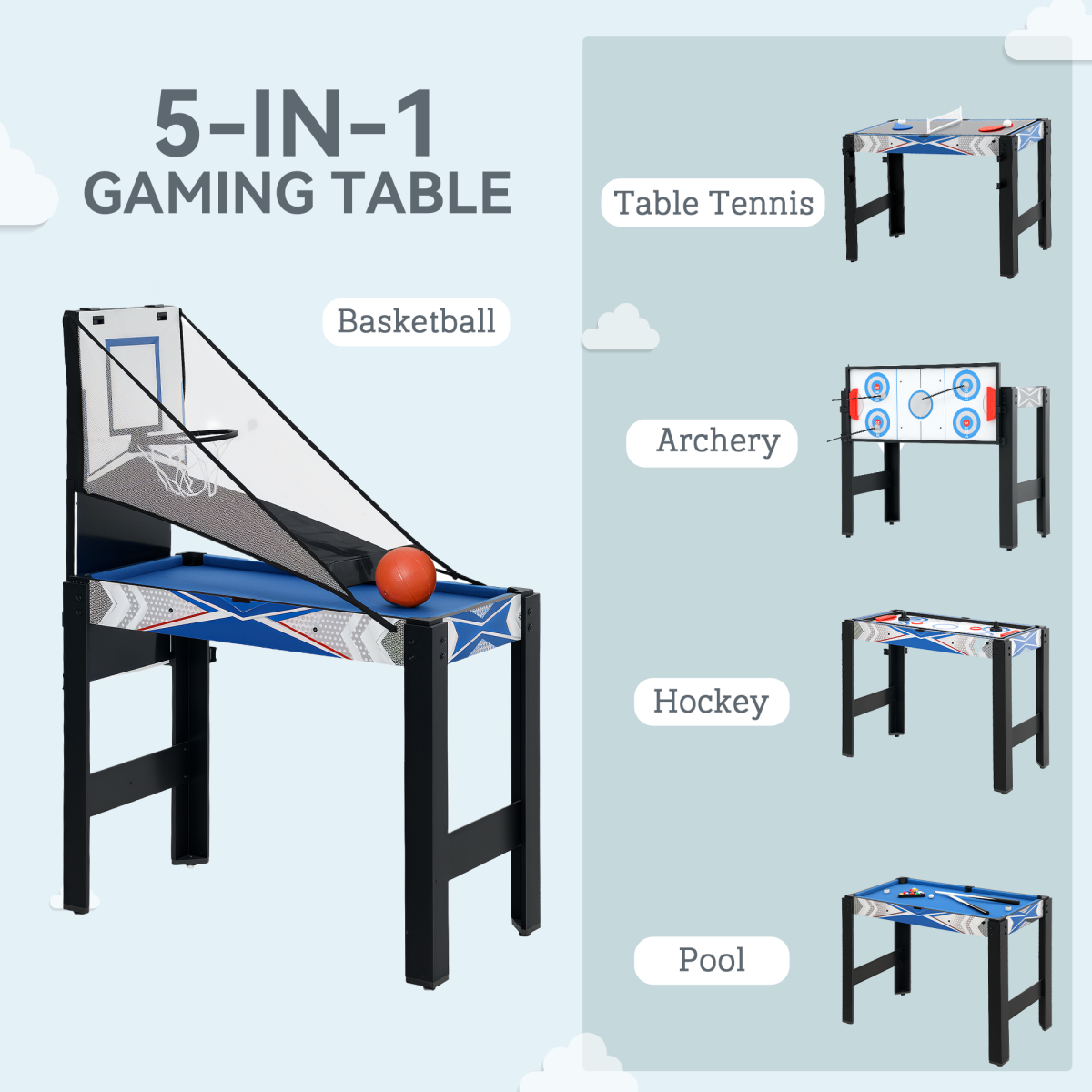 5 in 1 Multi Games Table