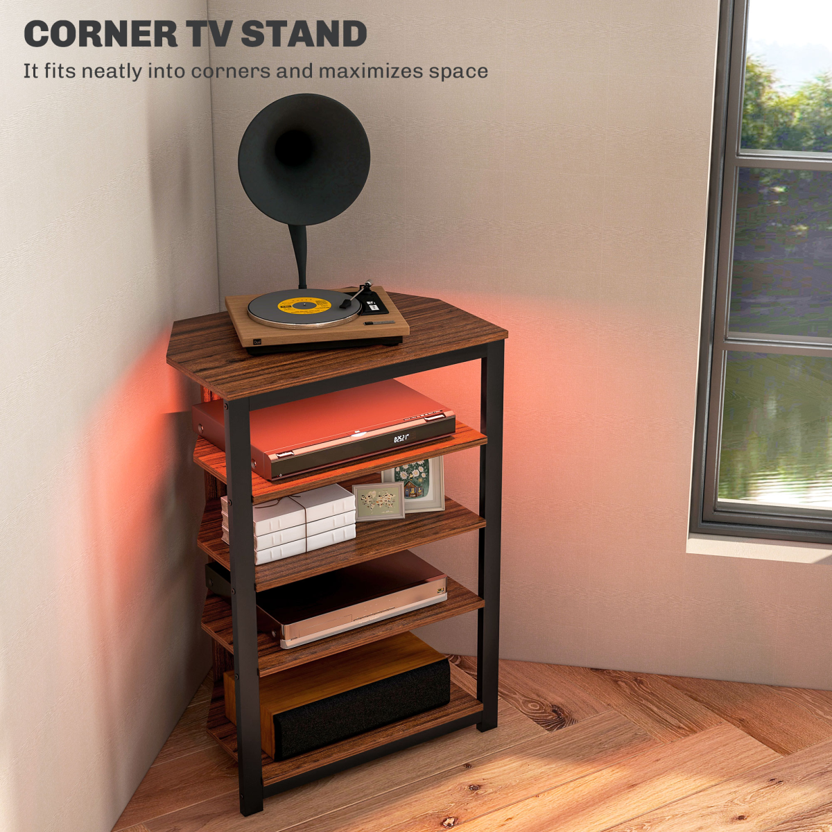 RGB LED Corner TV Unit