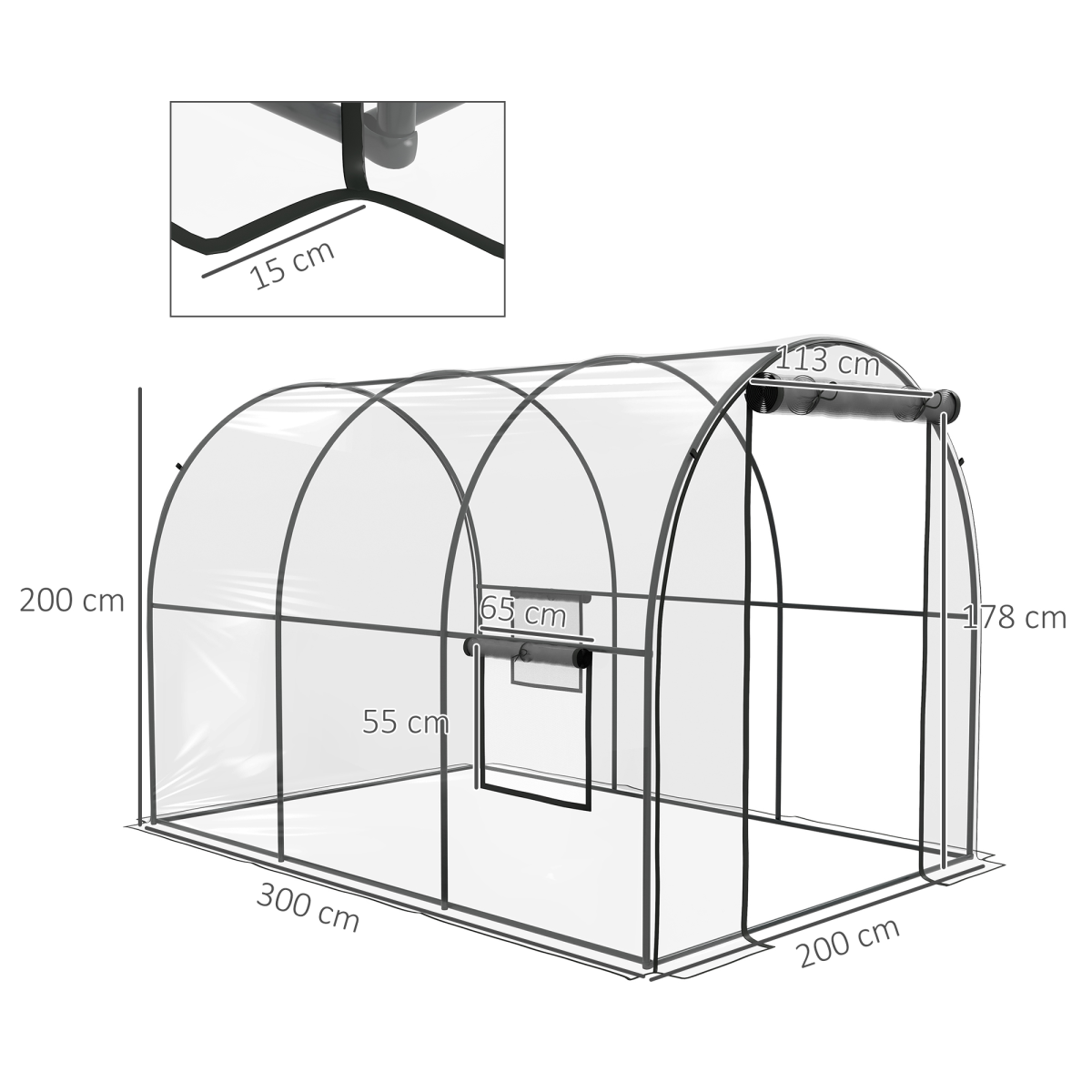 Grow Dome – Clear Tunnel Greenhouse (3m x 2m)