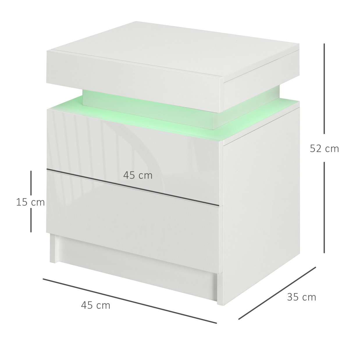 LED Bedside Table with Storage