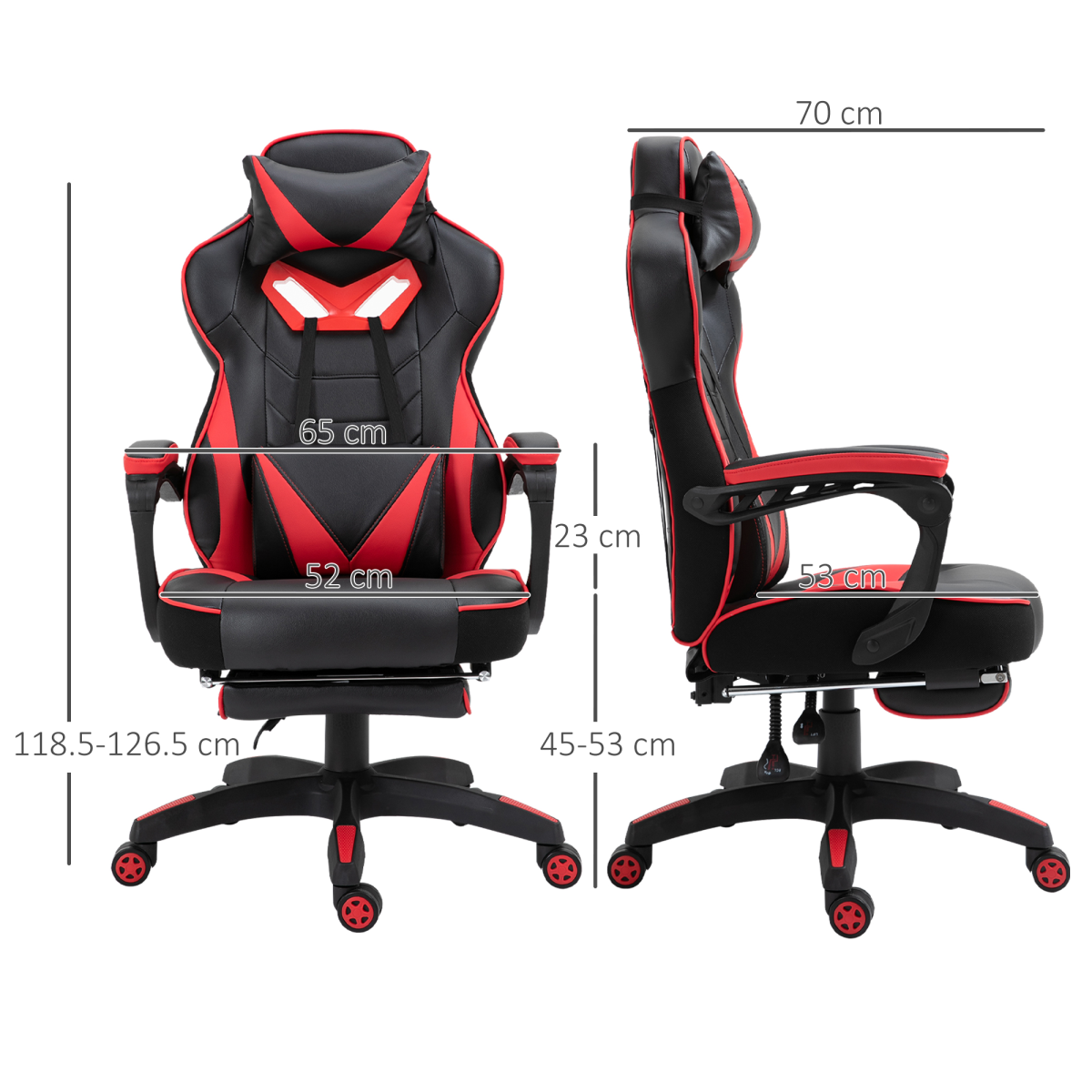 Gaming Chair with Reclining Back & Footrest