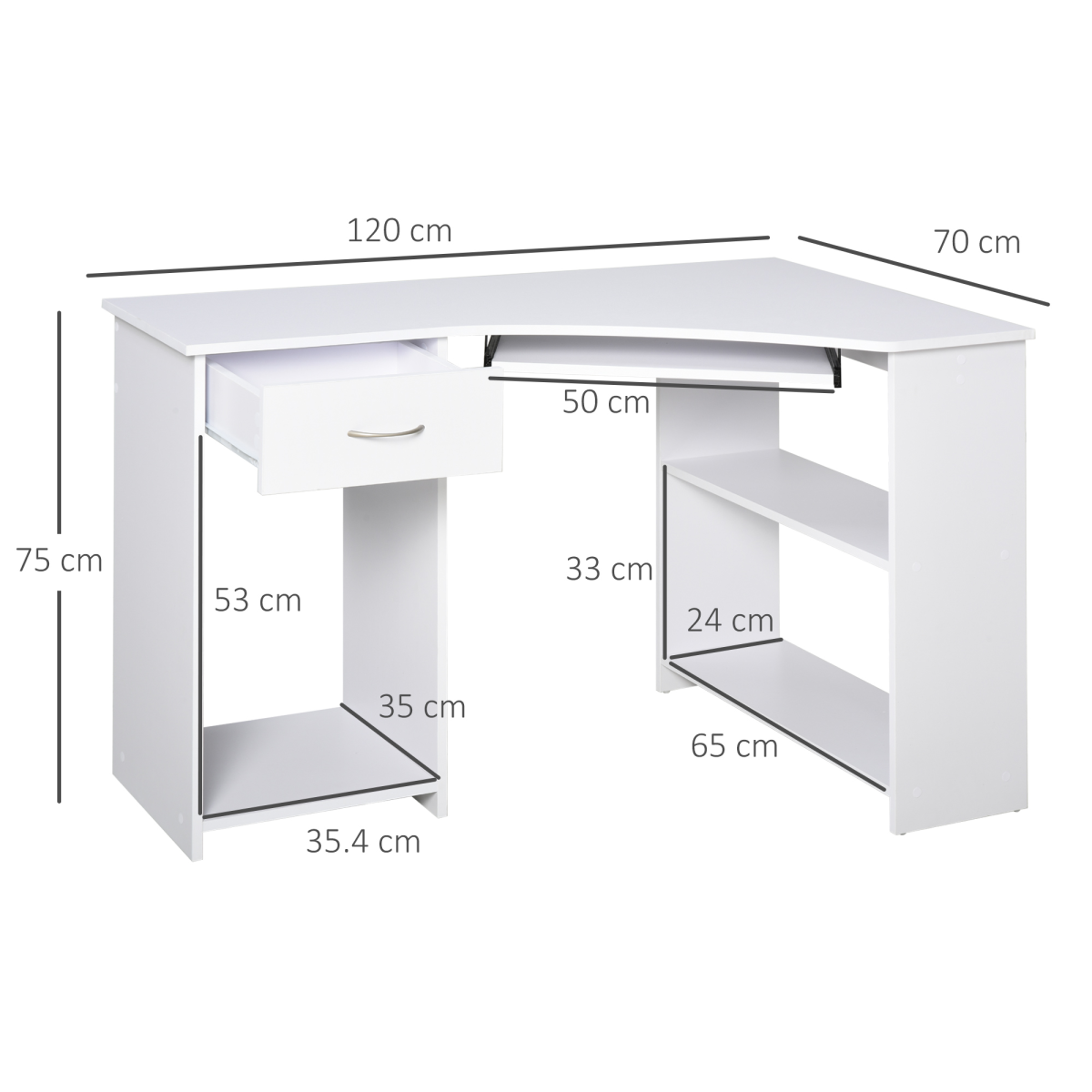 L-Shaped Corner Computer Desk