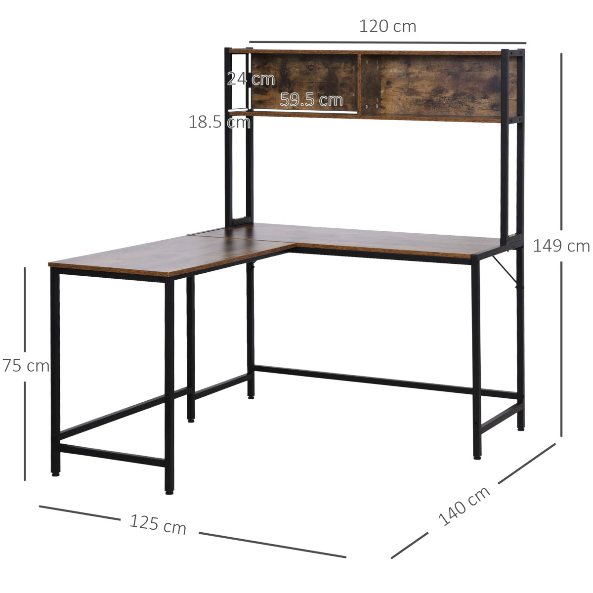 Industrial L-Shaped Desk