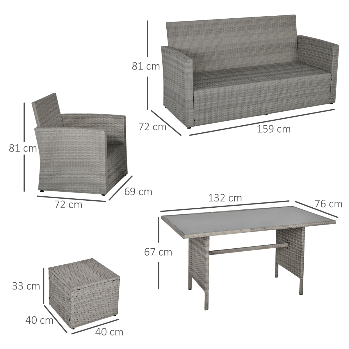 Outdoor Rattan Sofa Furniture Sets