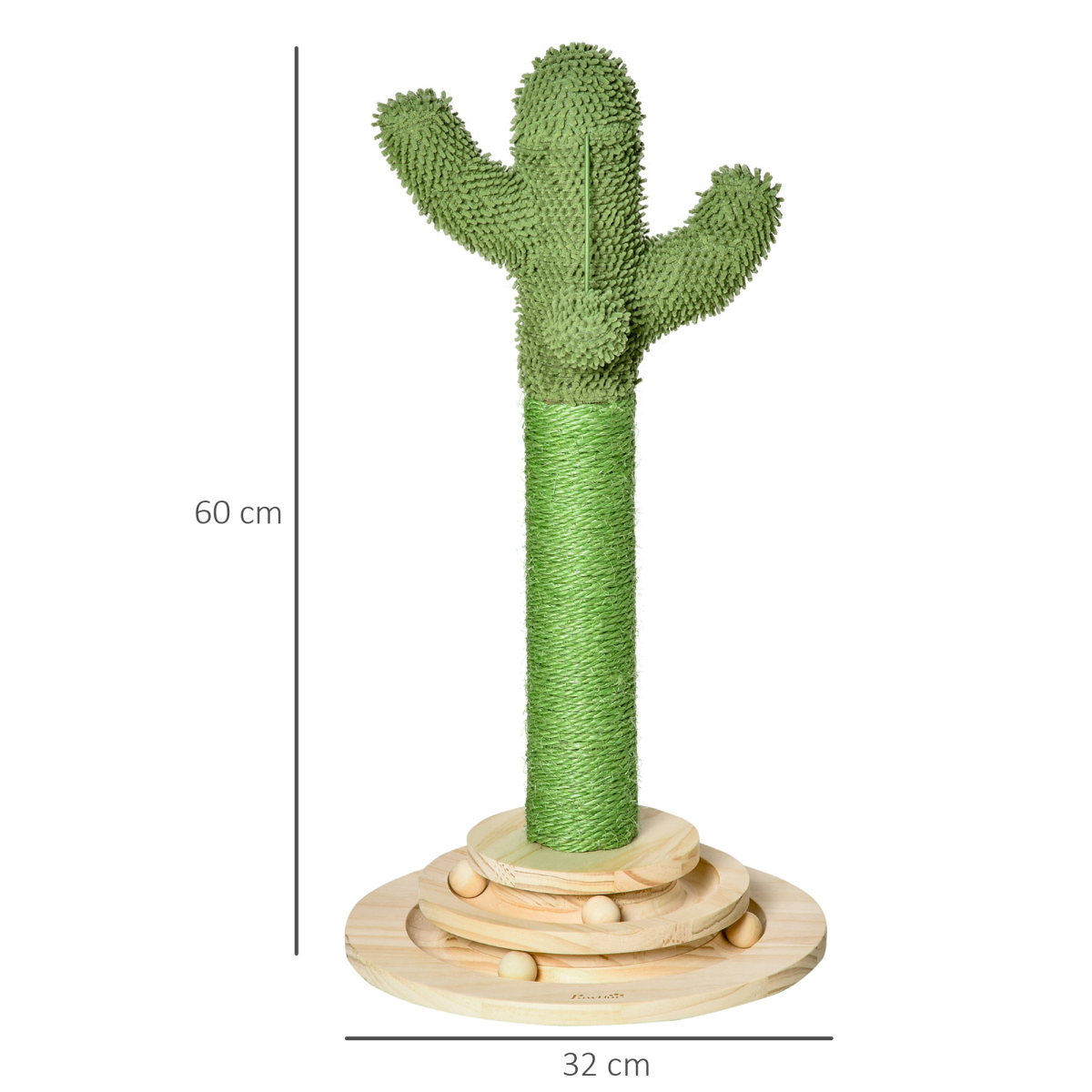 Mini Cactus Cat Tree – Scratcher Tower with Toys (60cm)