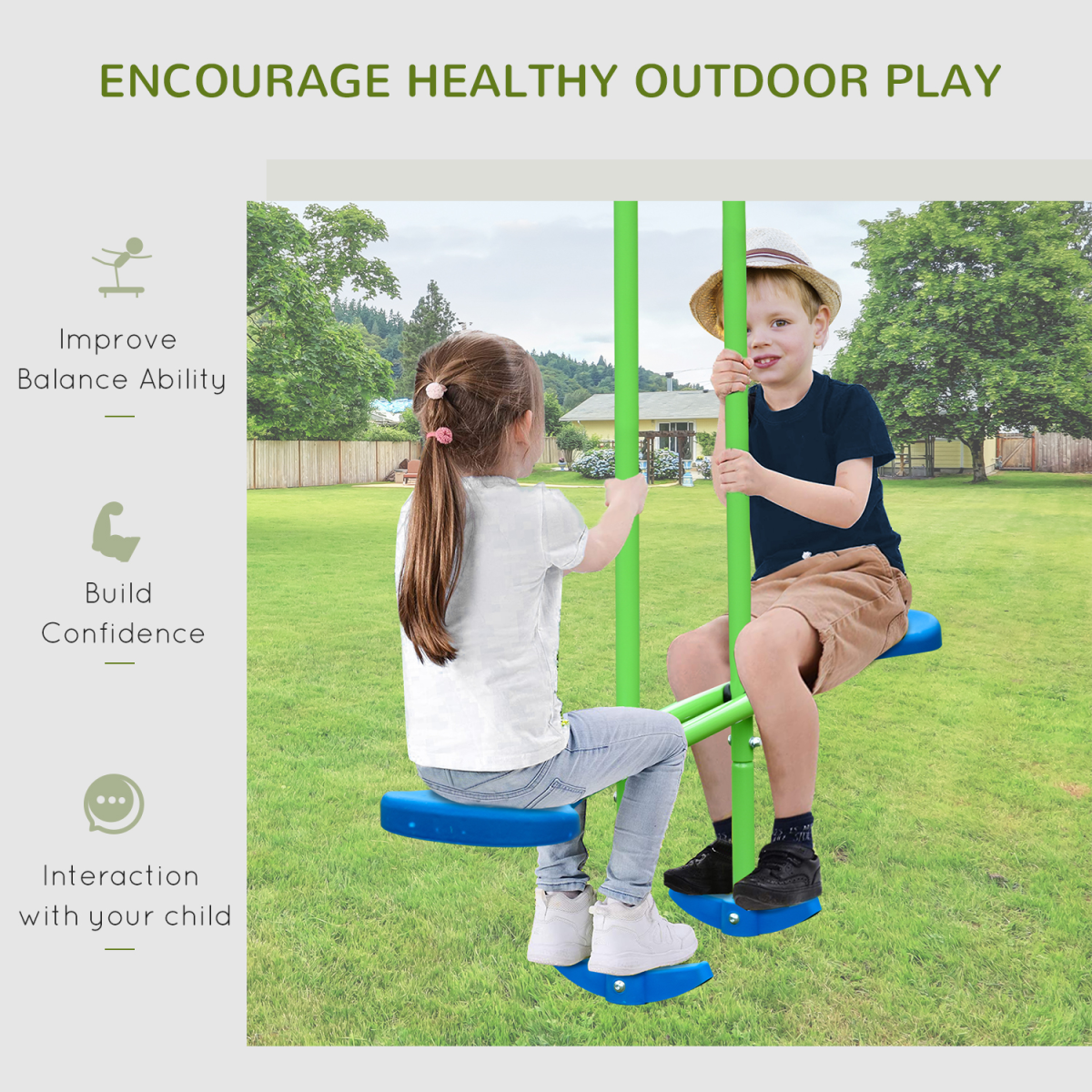 Double Swing Set with Seat Glider