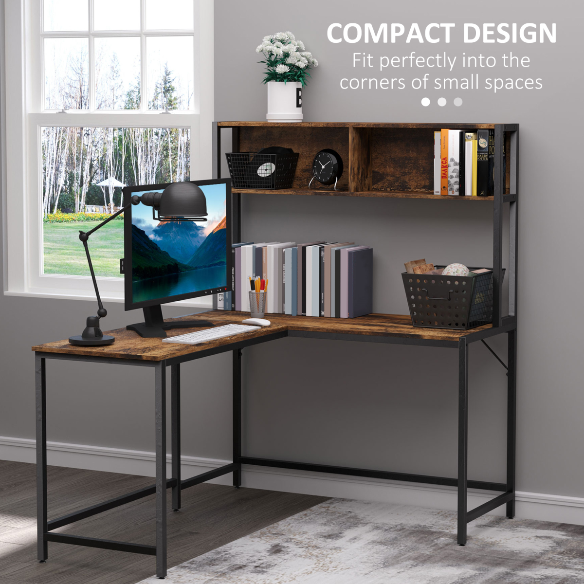 Industrial L-Shaped Desk