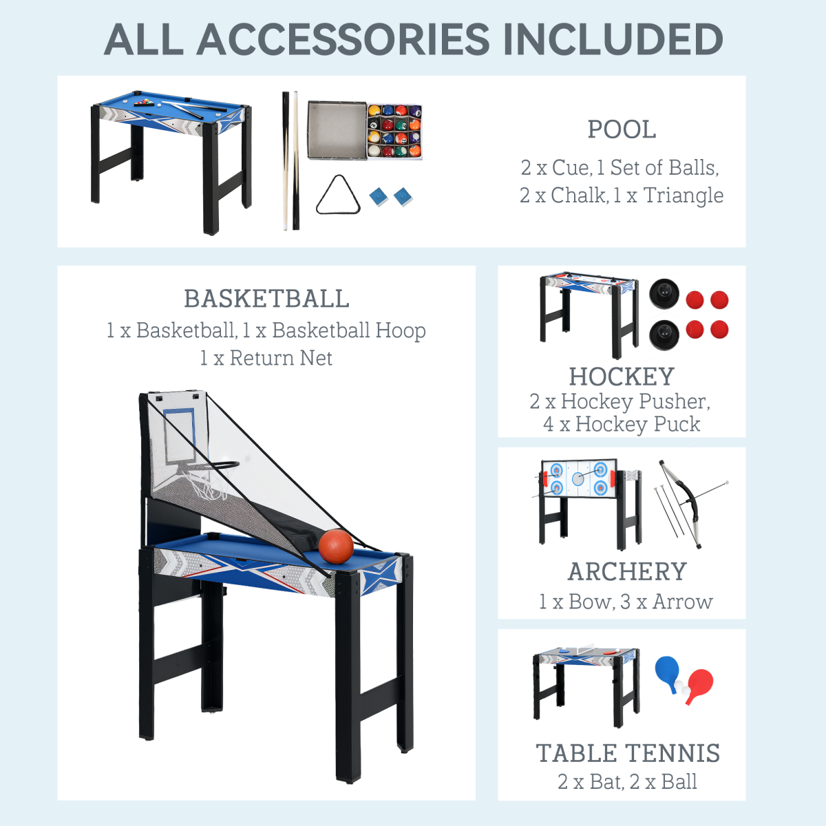 5 in 1 Multi Games Table