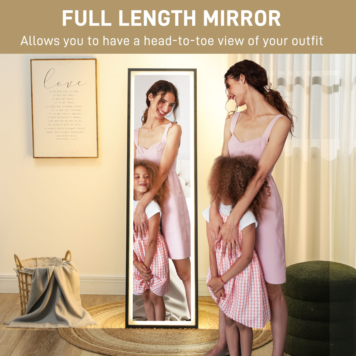 Full Length Mirror w/ Adjustable Lights
