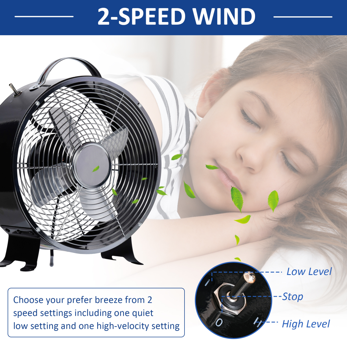 26cm 2-Speed Electric Desk Fan