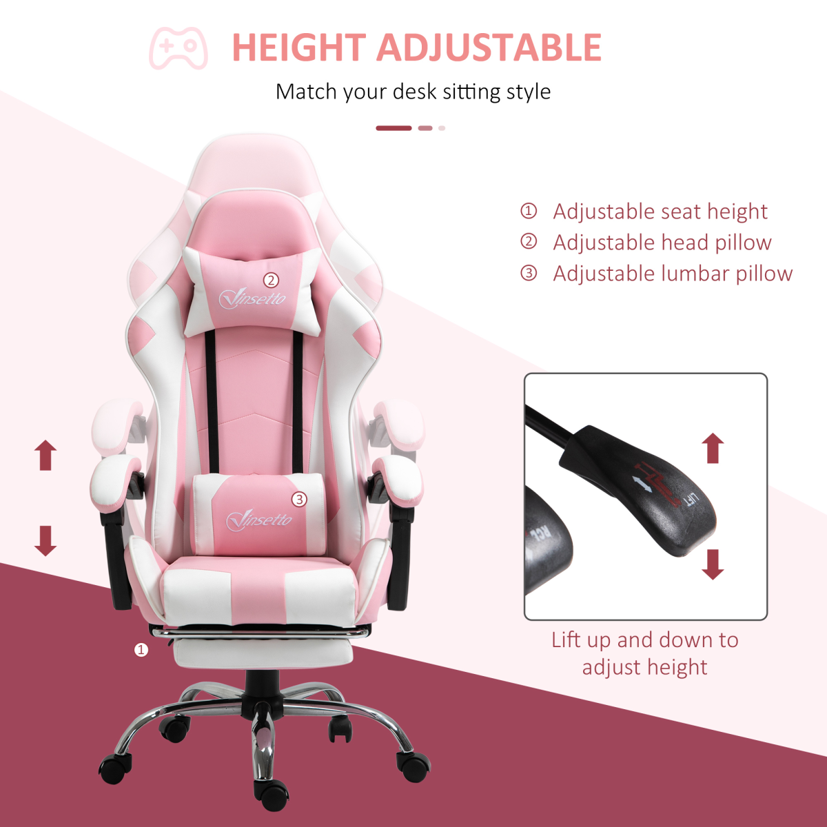 Pink Racing Gaming Chair