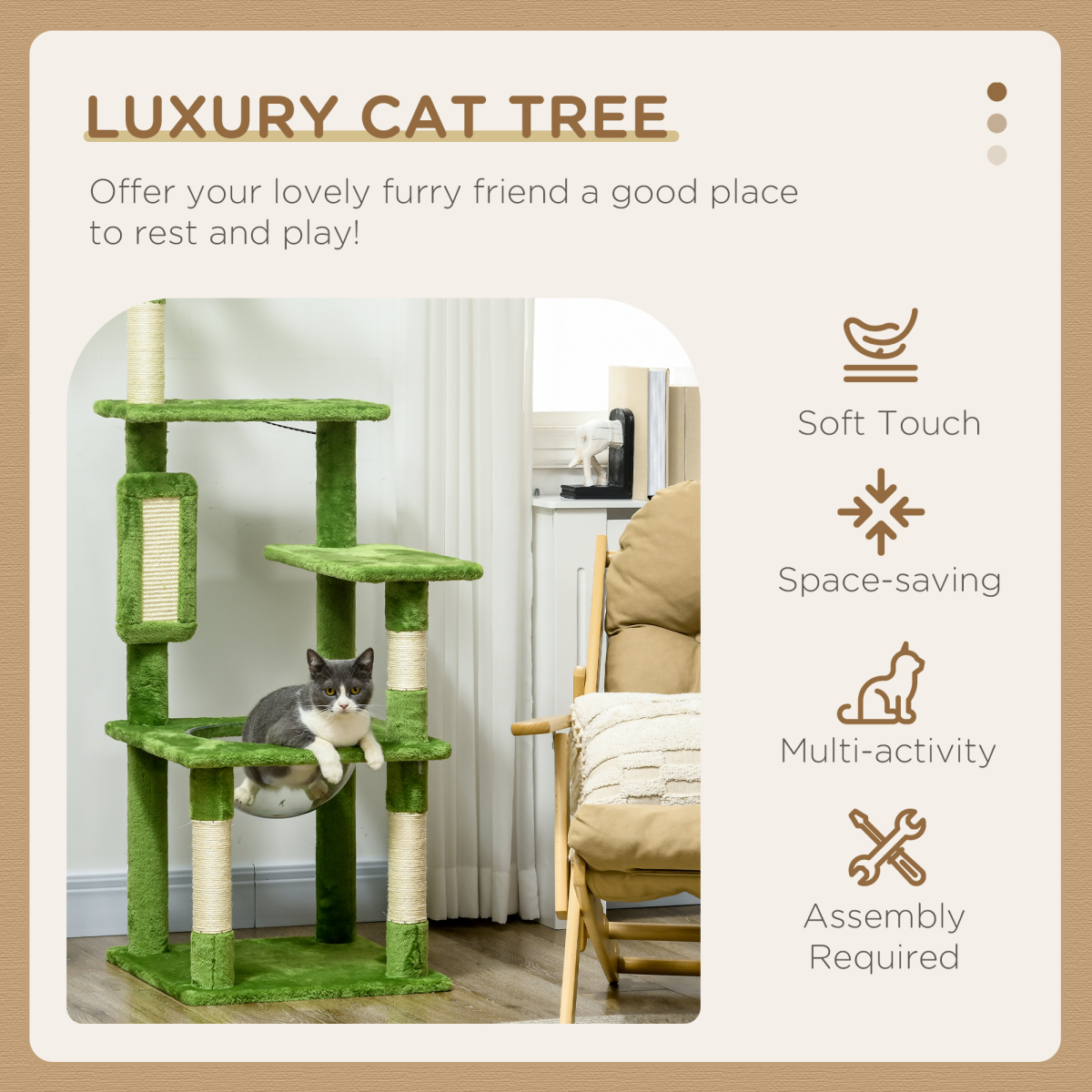 Cat Tree Tower with Scratching Post
