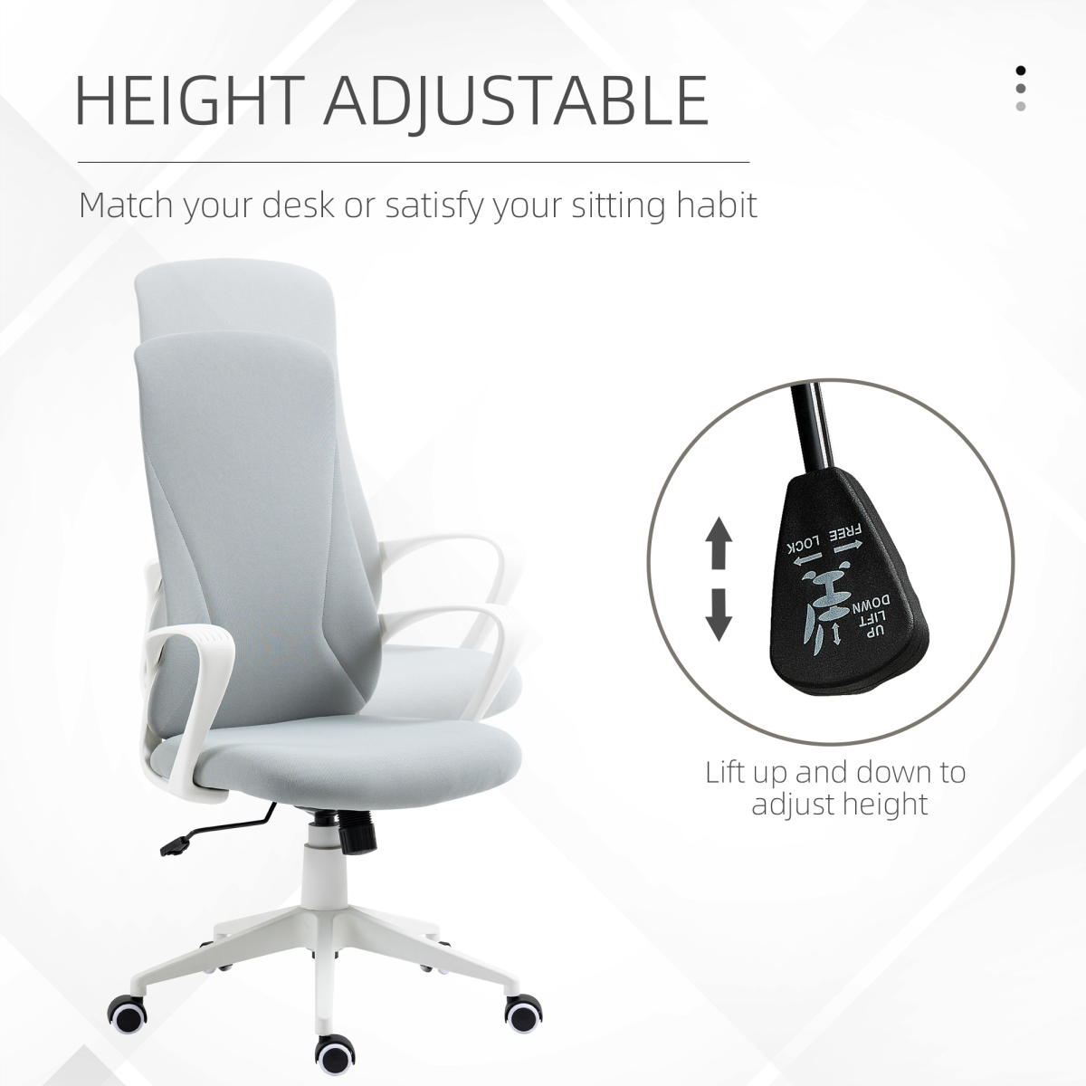 Ergonomic Padded Office Chair with Adjustable Height & Tilt