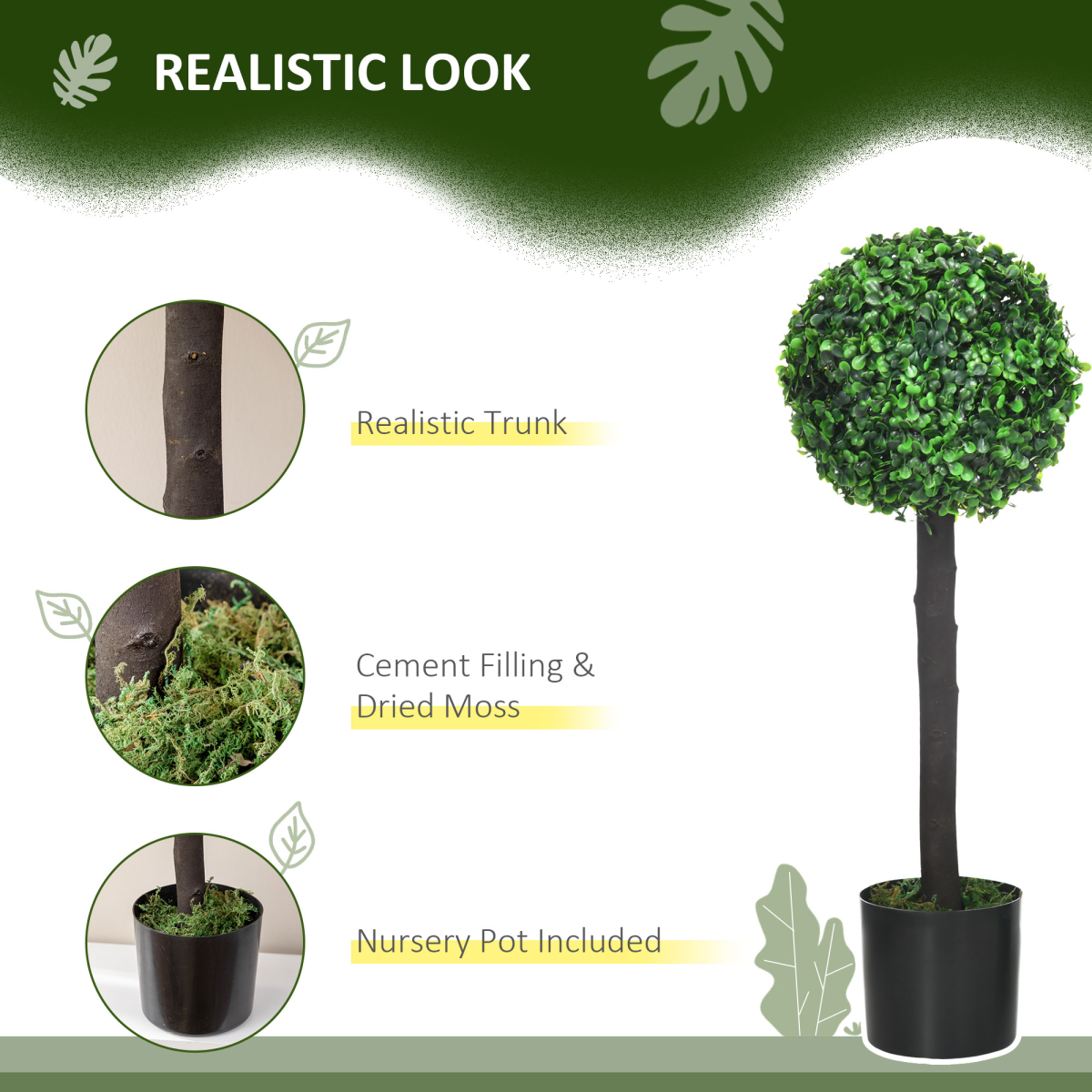 Set of 2 Potted Artificial Plants