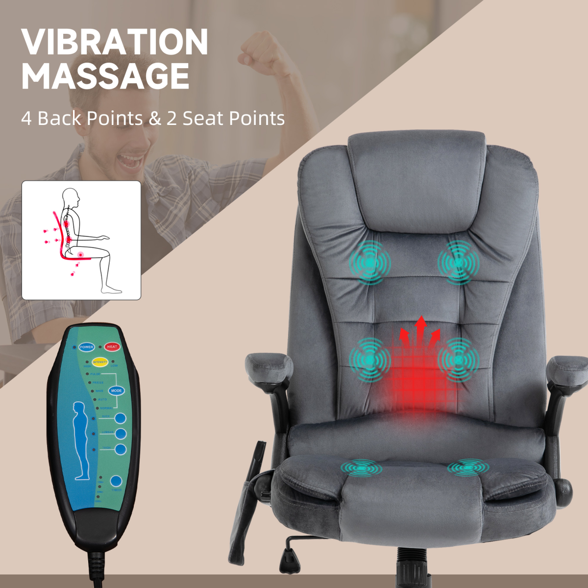 Executive Reclining Chair w/ Heating Massage Points