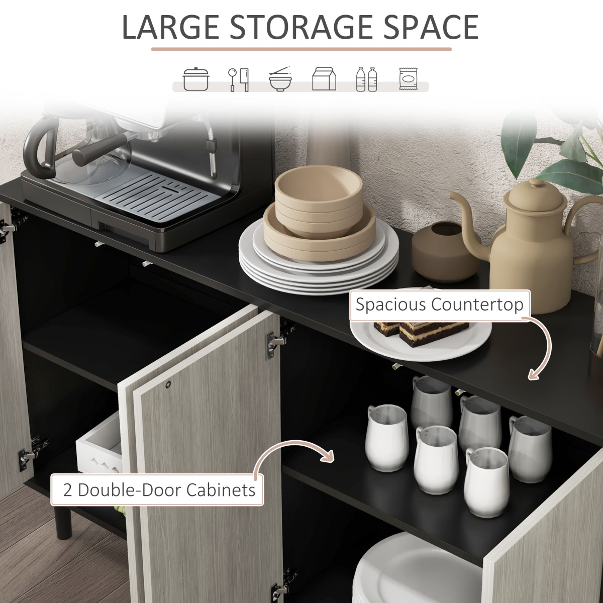 2-Door Push-Open Storage Cabinet
