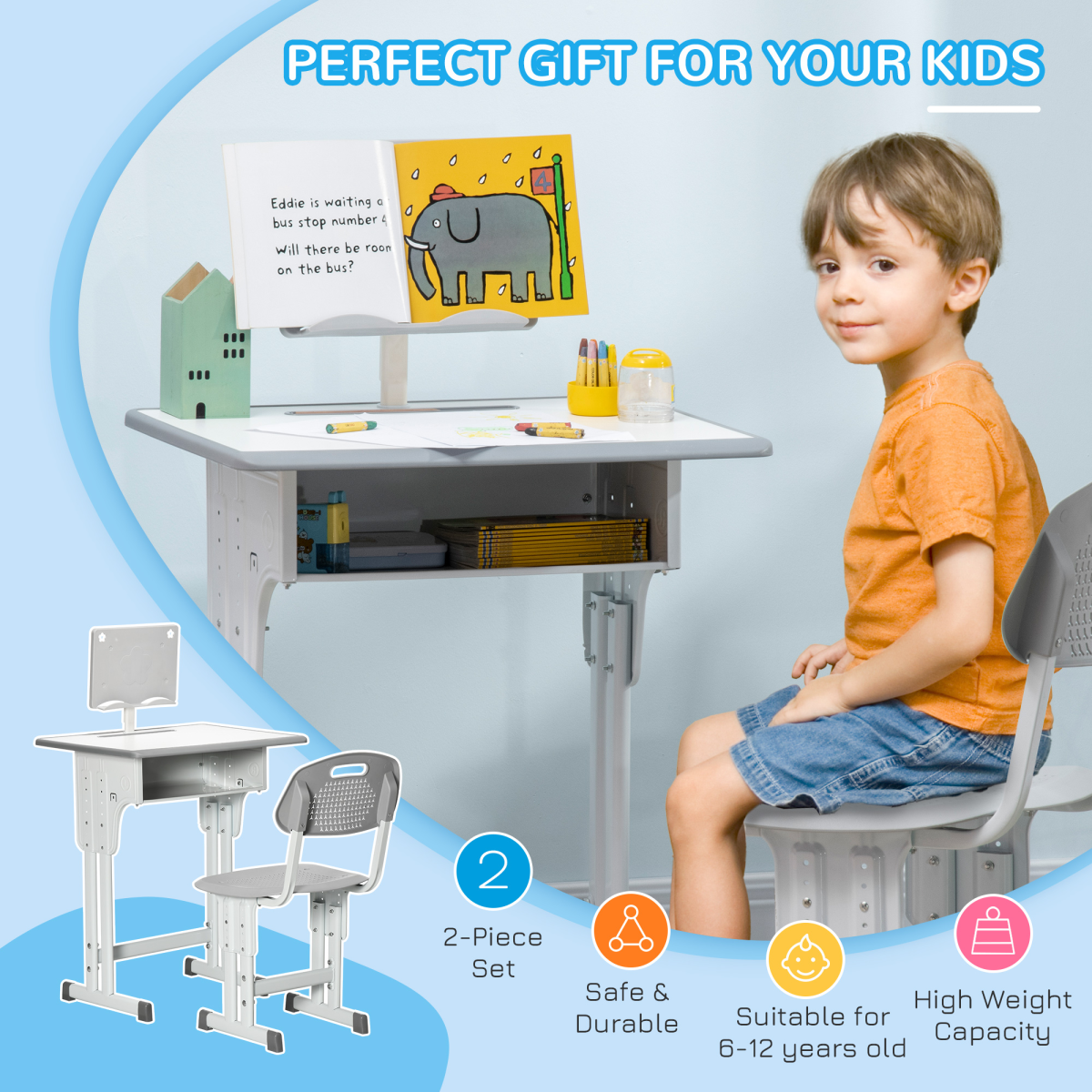 Kids Adjustable Desk & Chair Set