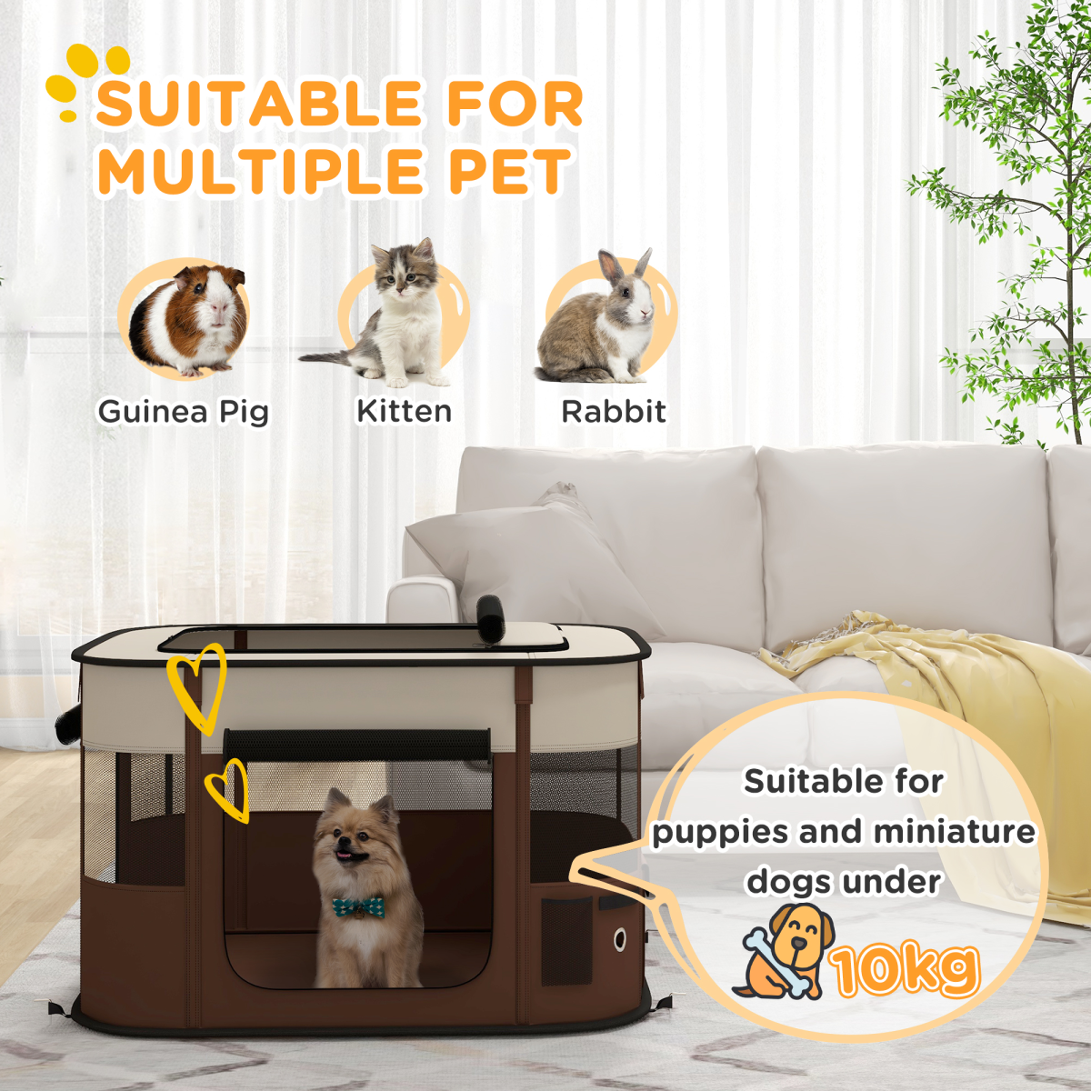 Foldable Pet Playpen Carrier