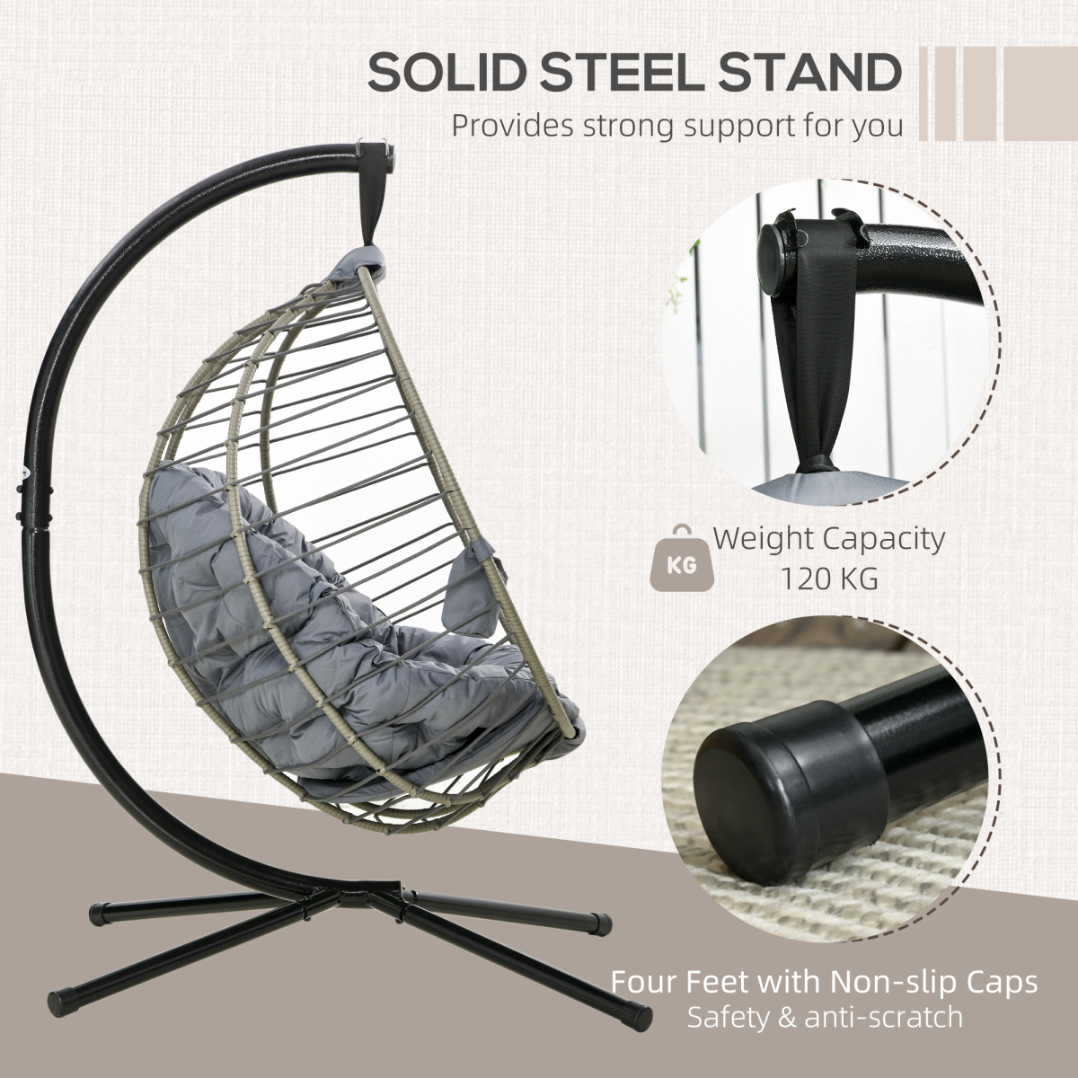 Large Foldable Swing Chair – Indoor & Outdoor