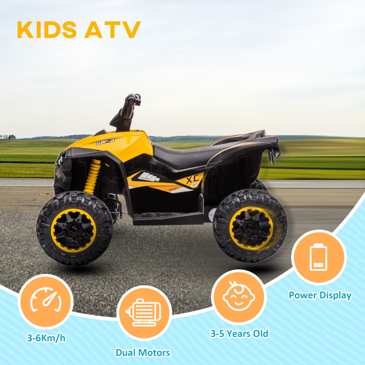 12V Electric Ride-On Quad Bike – Kids' ATV (Ages 3–5)