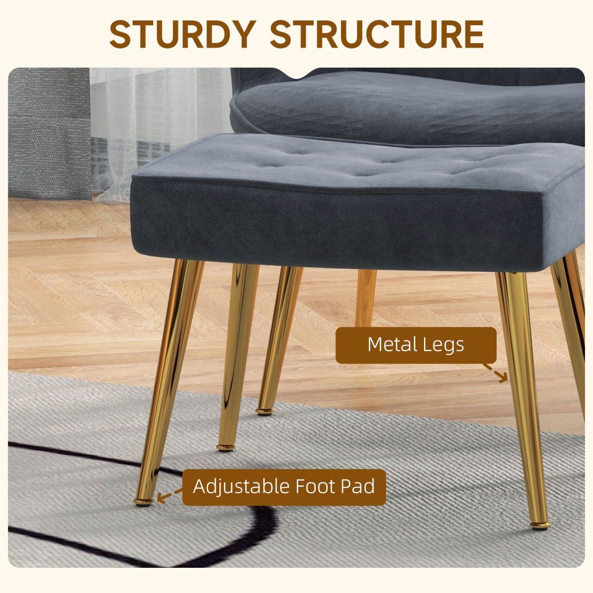Comfy Accent Chair & Footstool Set