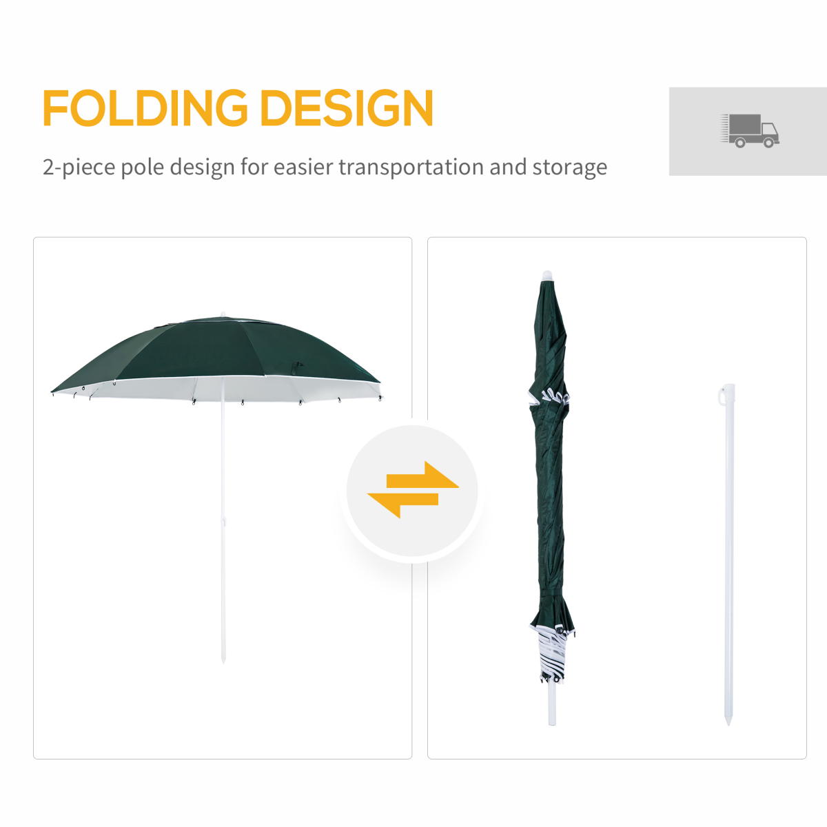2-in-1 Beach Umbrella & Sun Shelter