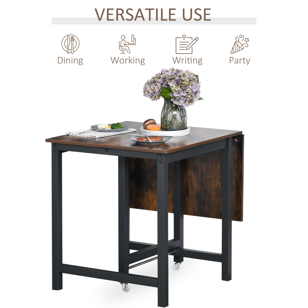 Drop Leaf Foldable Dining Table