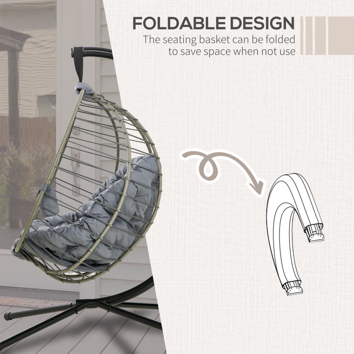 Large Foldable Swing Chair – Indoor & Outdoor