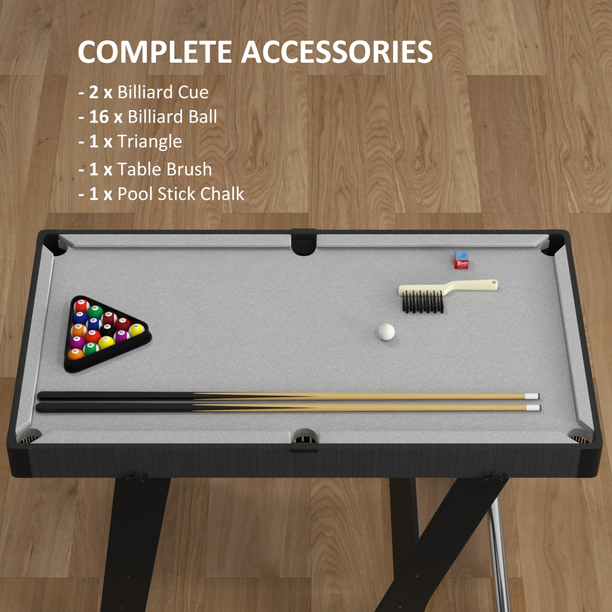 3.5ft Folding Billiard Table Set – Complete with Cues, Balls & Accessories