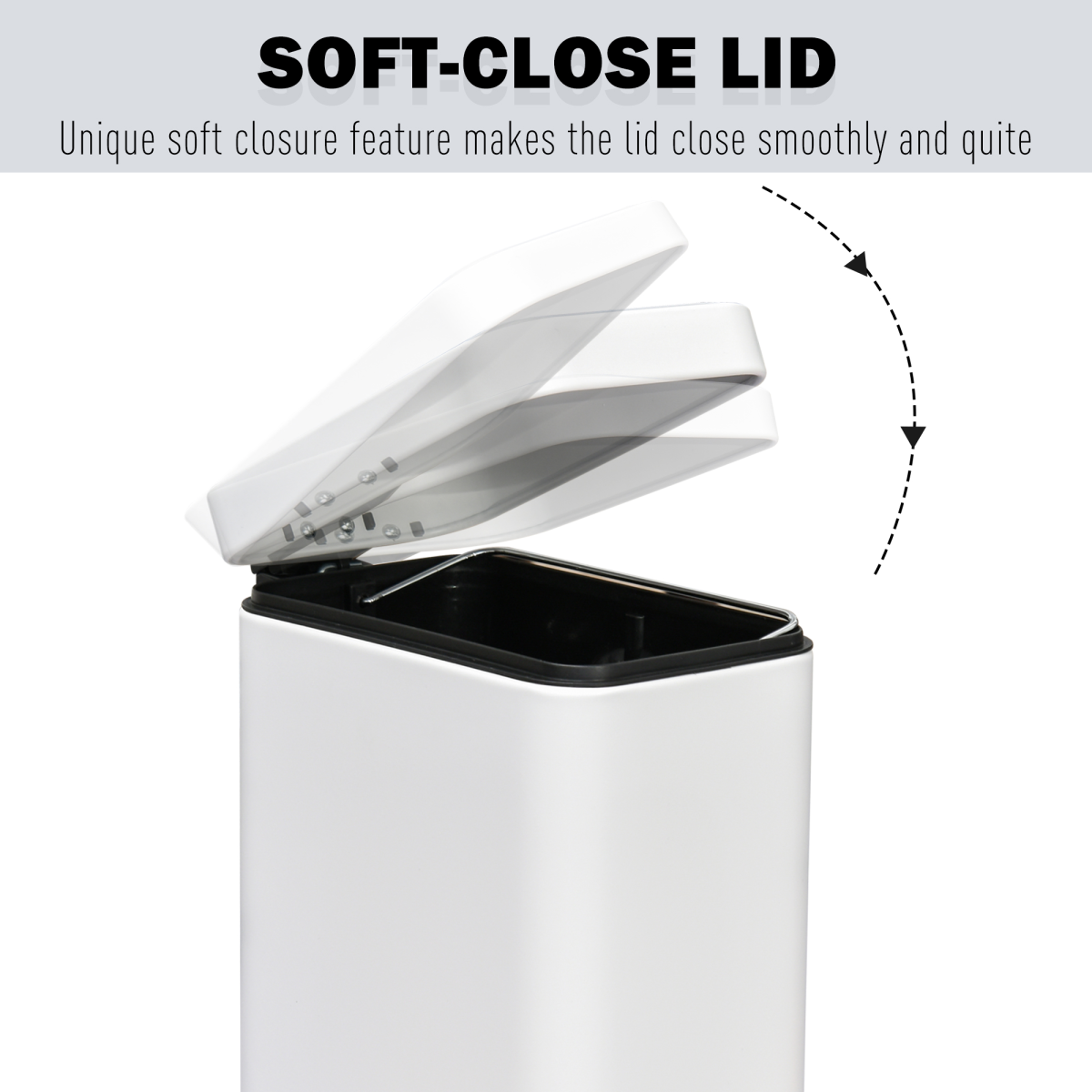 5L White Steel Pedal Bin