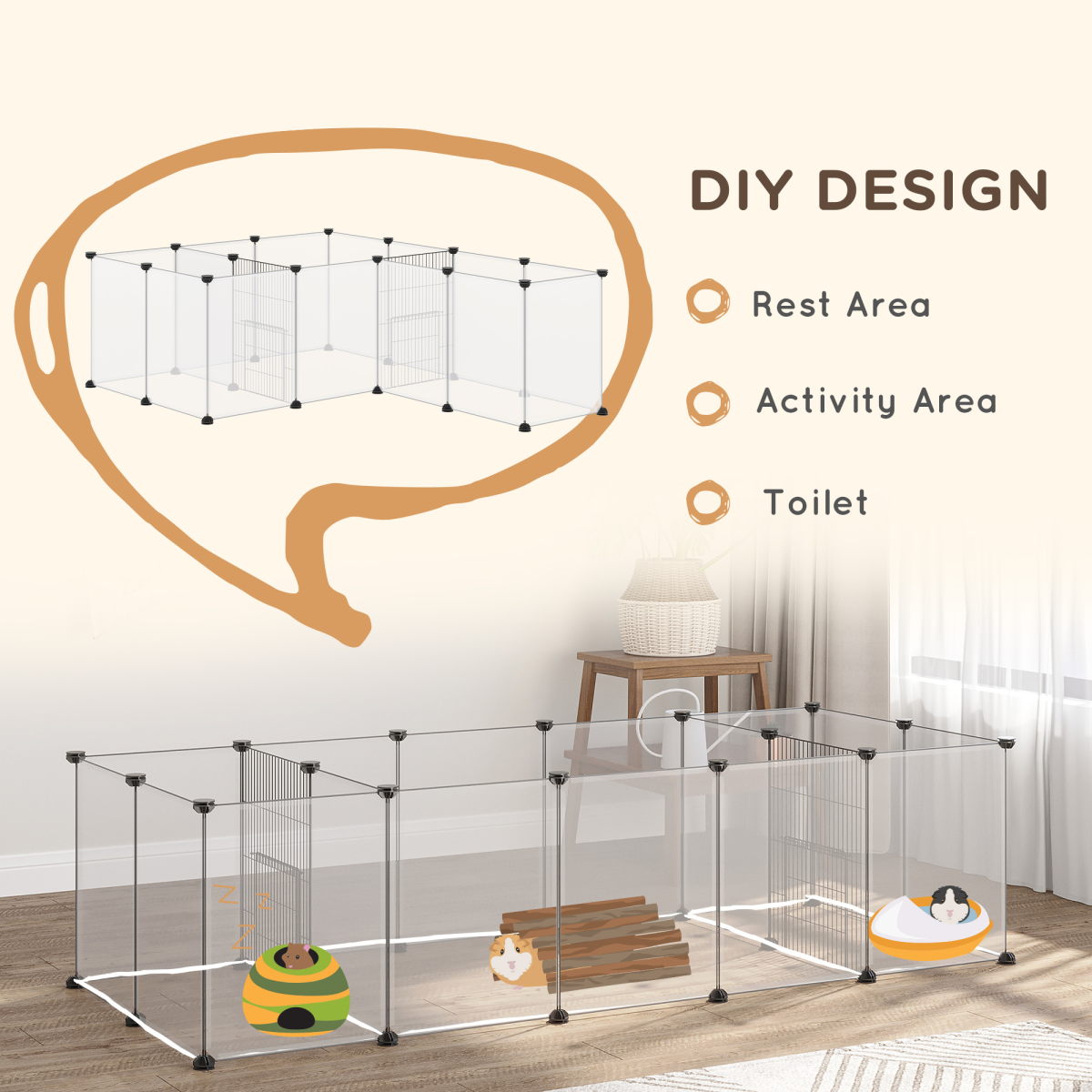 Customisable Small Animal Playpen – Modular DIY Cage